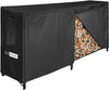 8FT Heavy Duty Indoor Outdoor Fireplace & Fire Pit Wood Storage Rack Firewood Holder and Cover Combo Set with Zipper