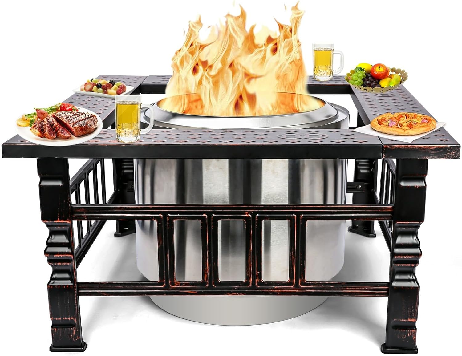 Fire Pit Surround Tabletop for Solo Stove Bonfire and Ranger Wood