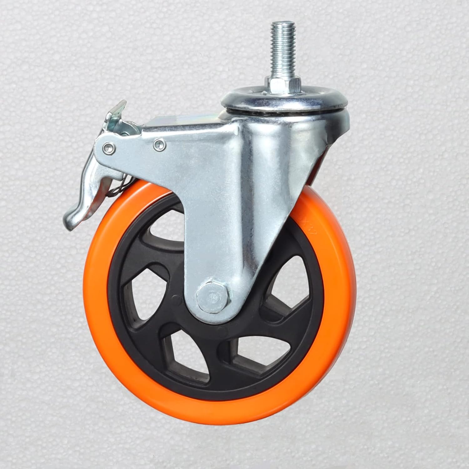 Heavy Duty Swivel Casters 3 Inch - M12 Stem Wheels With Double Brakes 800 Lbs Capacity