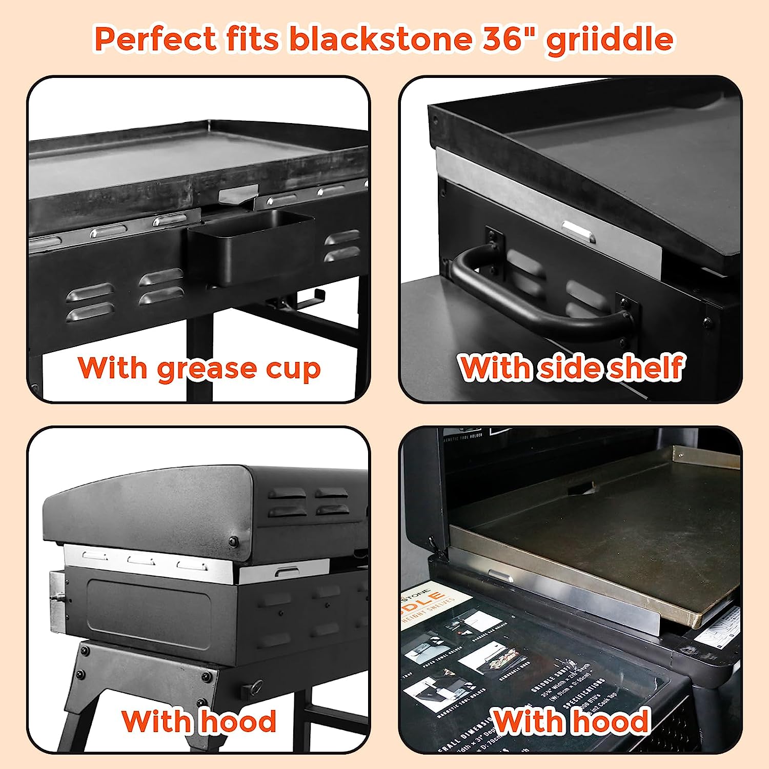 GrillPartsReplacement - Online BBQ Parts Retailer Wind Guards for Blackstone 22 inch Griddle Grills, Grill Accessories for Blackstone Flat Tops
