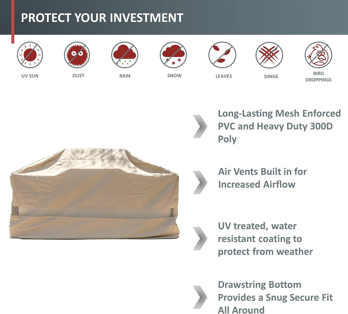 Waterproof BBQ Island Grill All Weather Protection Cover for Large Out ...
