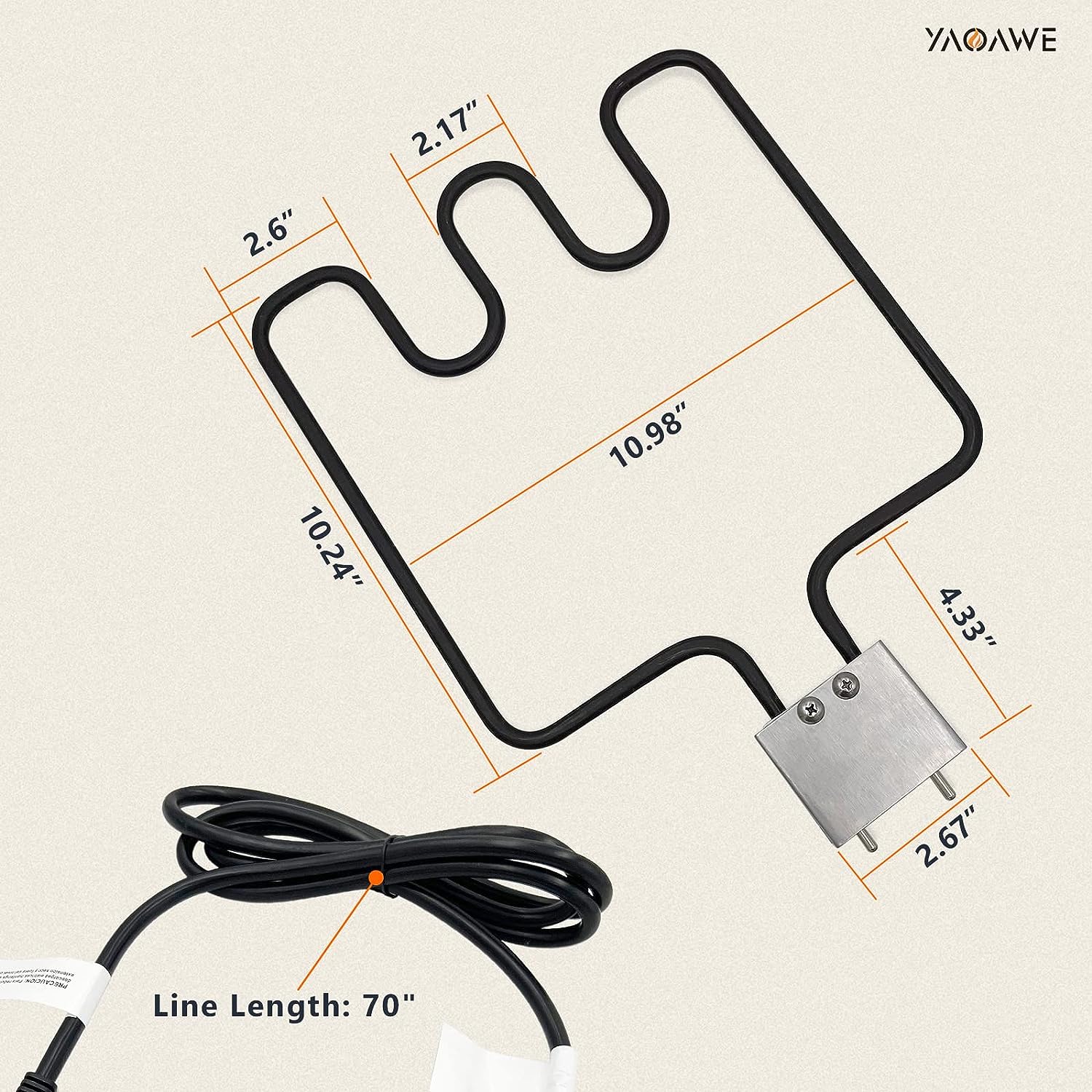 Electric Smoker Grill Heating Element Replacement Part with Adjustable Thermostat Controller for Masterbuilt Smokers & Turkey Fryers 1500W