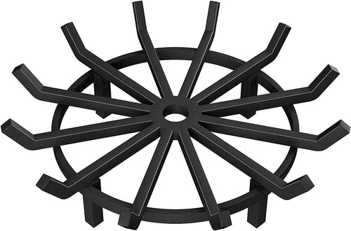 32 Inch Wrought Iron Log Grate Fire Pit Round Spider Wagon Wheel Firewood Stove Burning Rack Holder Chimney Hearth Kindling Stacking