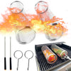 Roller Grill Basket Round BBQ Grill Mesh Grid for Chips Fish Shrimp,Versatile Round Outdoor Barbecue Cooking Accessories