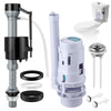 1 Pack 3 Inch Universal Toilet Tank Replacement Kit, Dual Flush Valve with Push Button, Toilet Fill Valve, Bowl Gasket and Plastic Bolts