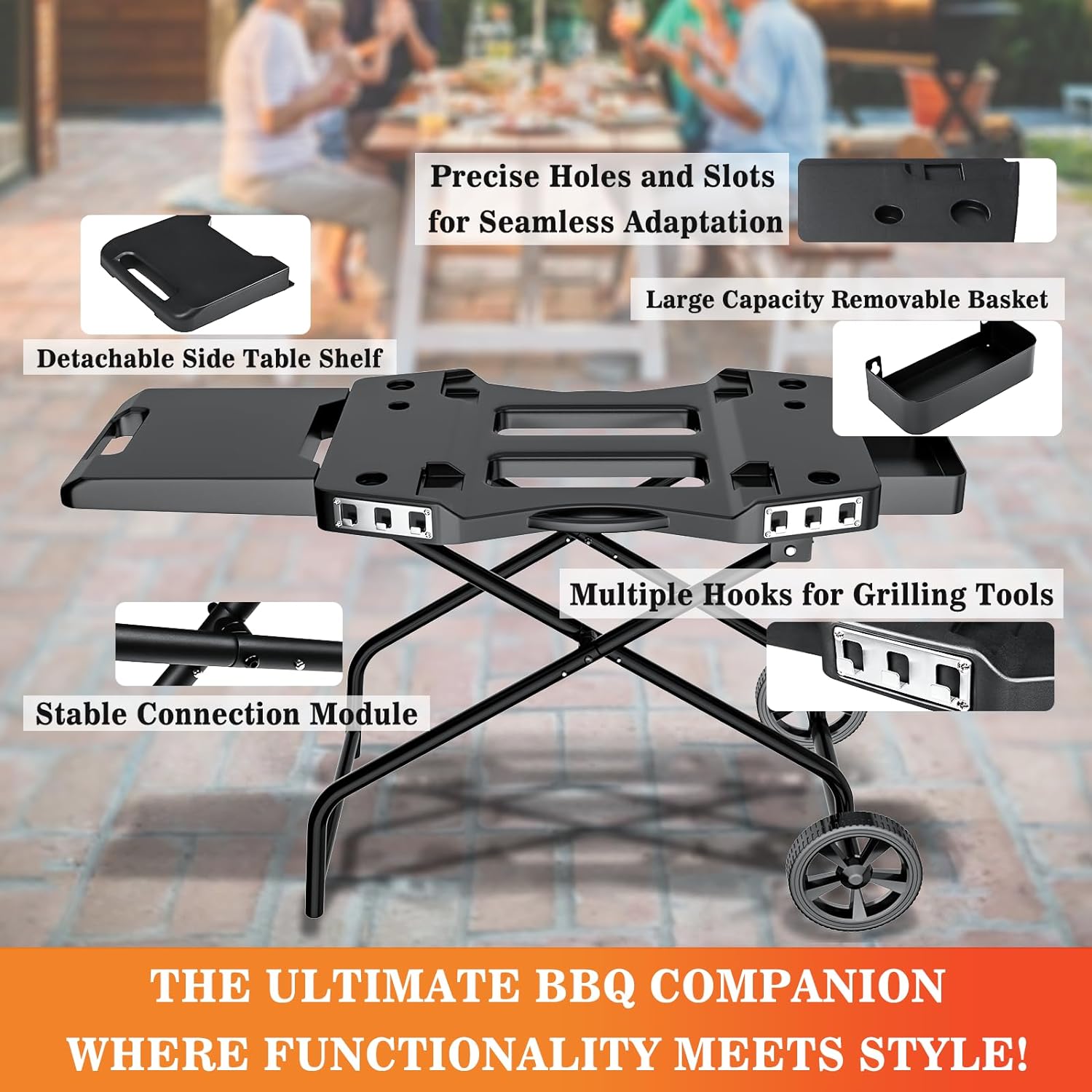Collapsible Outdoor Grill Stand Fit for Ninja Woodfire Outdoor