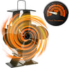 Heat Powered Wood Stove Fan for Stove/Log Burner/Fireplace/Buddy Heater, 4 Blade Single Head with Magnetic Thermometer