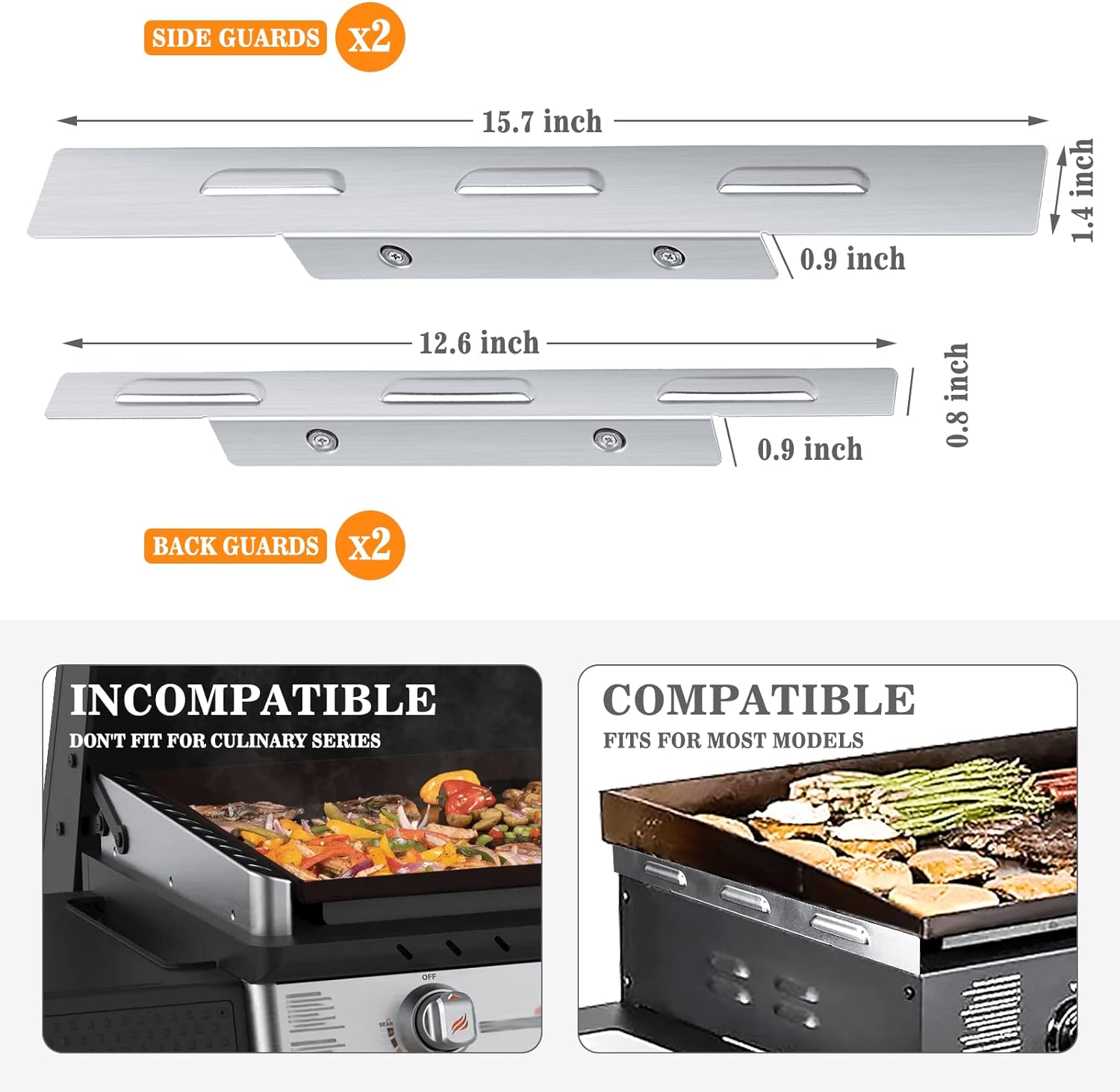 Windschutz für Seitenbrenner beim Grillen, Edelstahl, Silber Windschutz für Seitenbrenner beim Grillen, Edelstahl, Silber