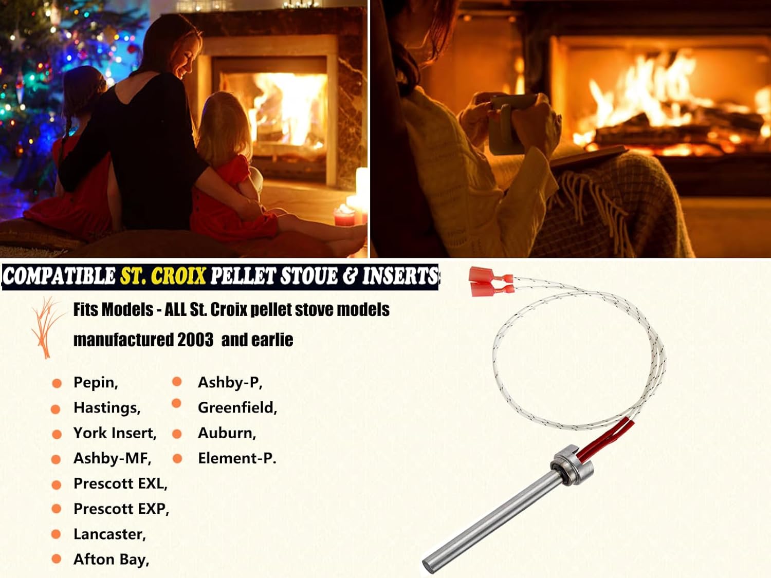st croix lancaster multi-fuel pellet stove rod tool Igniter 80P52677-R for St. Croix The Hastings, York Insert, and All St. Croix Pellet Stove Models (2003 & Earlier)