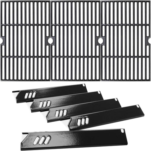 Grill Grates + Heat Plates Replacement Part Kit for Dyna-Glo DGF510SBP, DGF510SSP, DGF510SSP-D etc Grill