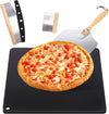 Pizza Steel for Oven & Grill, 16"x13.4" Ceramic Baking Steel Pizza Stone Set with Pizza Peel, Cutter & Dough Scraper, Indoor & Outdoor Use
