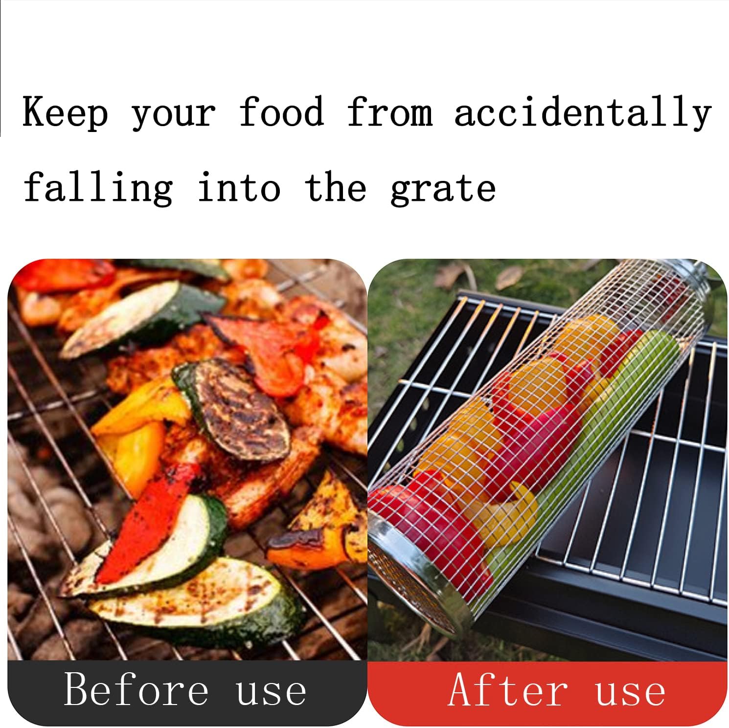 fish and chip shop accessories Roller Grill Basket Round BBQ Grill Mesh Grid for Chips Fish Shrimp,Versatile Round Outdoor Barbecue Cooking Accessories