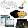 Air Fryer Rack, Guides, Liners and Cleaner Brush Accessories fits for Gourmia, Ninja Foodi, Nuwave Brio, Paula Deen, Philips, Power XL and More