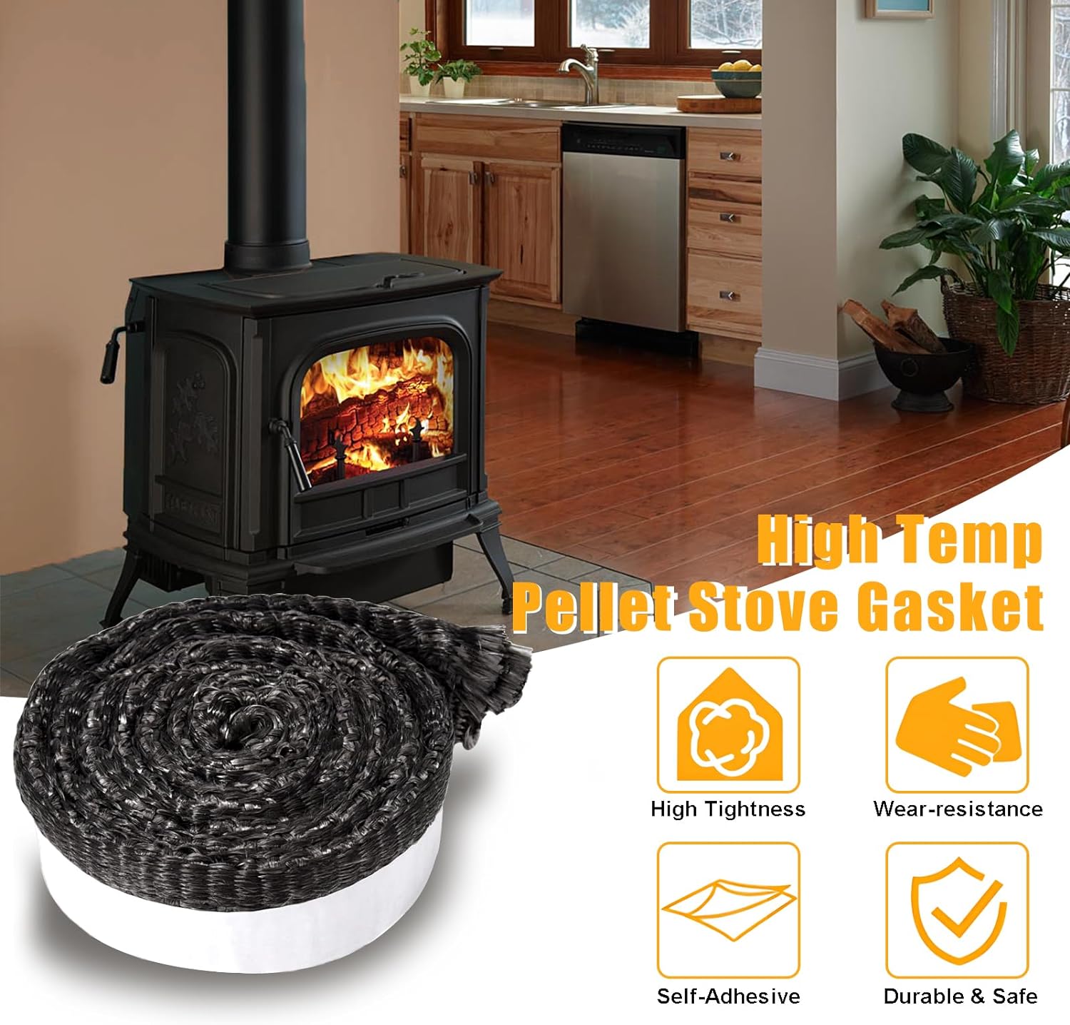 HARMAN ADVANCE Door Gasket Pellet Combo Kit Tadpole 1/2x 6.5' +10' 1/4 rope HARMAN ADVANCE Door Gasket Pellet Combo Kit Tadpole 1/2x 6.5' +10' 1/4 rope