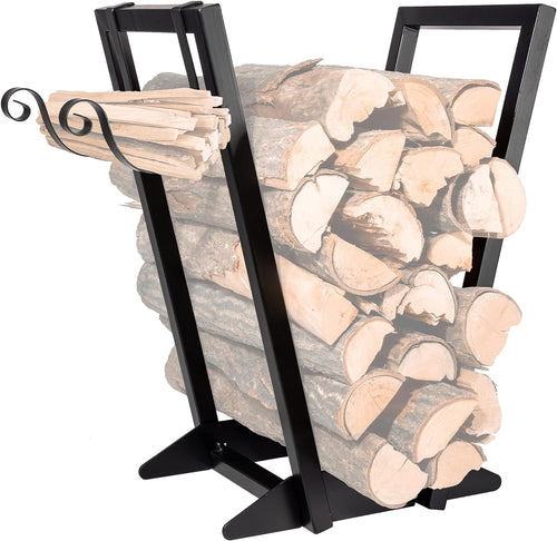 22 Inch Firewood Rack Heavy Duty Log Holder Rack Indoor Outdoor for Fireplace & Fire Pit Wood Storage
