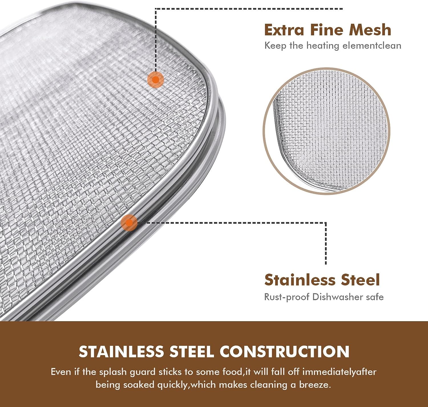 Stainless Steel Splatter Shield for Ninja Foodi AG301, Air Fryer
