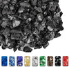 10 Pounds 1/2 Inch Onyx Black Tempered Fire Glass Rocks for Fire Pit for Natural or Propane Fireplace, Safe for Outdoors and Indoors Decoration