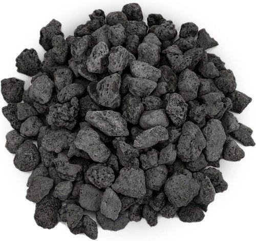 Black Lava Rock 10 Pounds 0.4-0.8'' Volcanic Lava Stones for Indoor Outdoor Fire Pits Fireplaces Gas Grill and Landscaping

