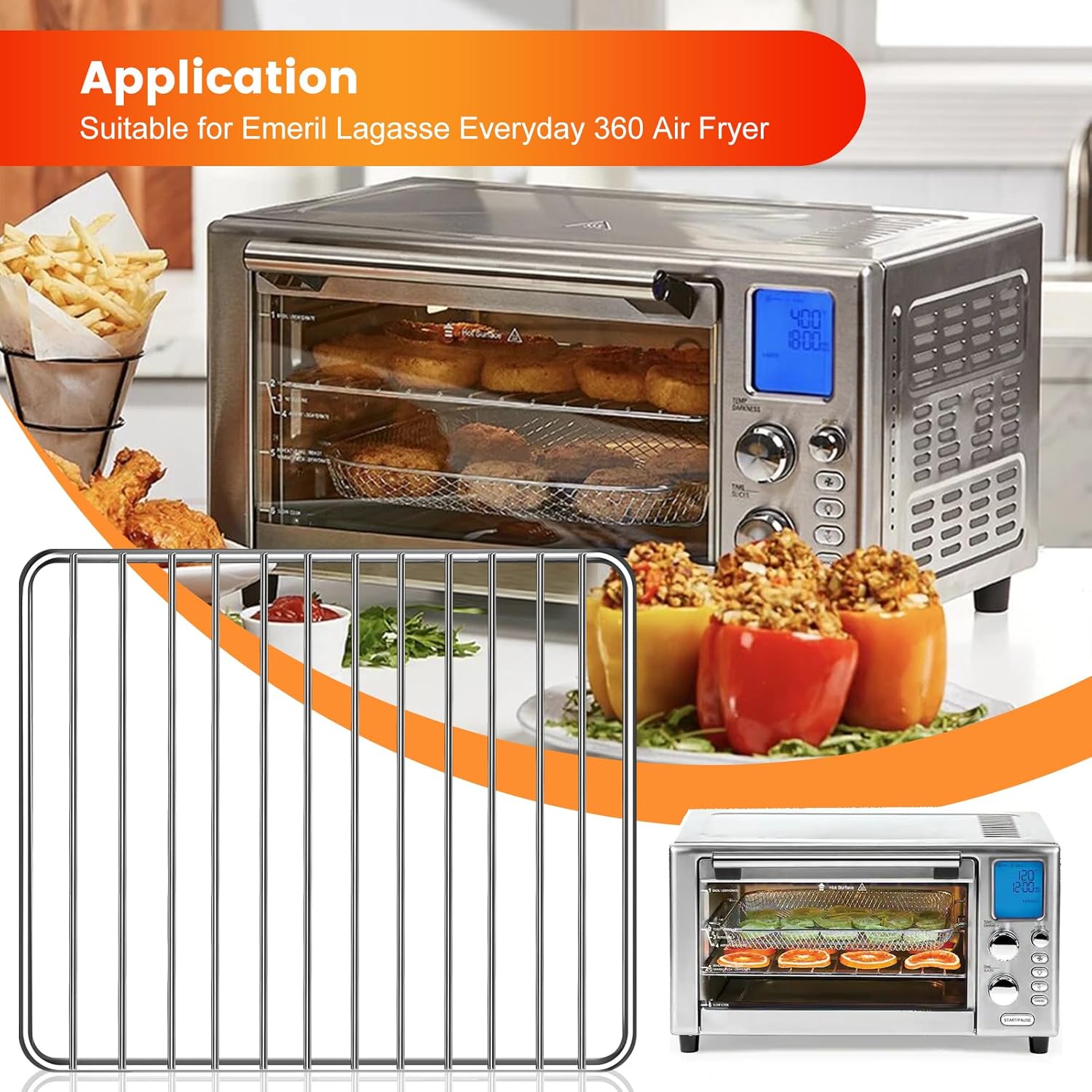 Fryer Wire Rack Air Fryer Wire Rack for Emeril Lagasse Everyday 360 Air Fryer, Stainle ...