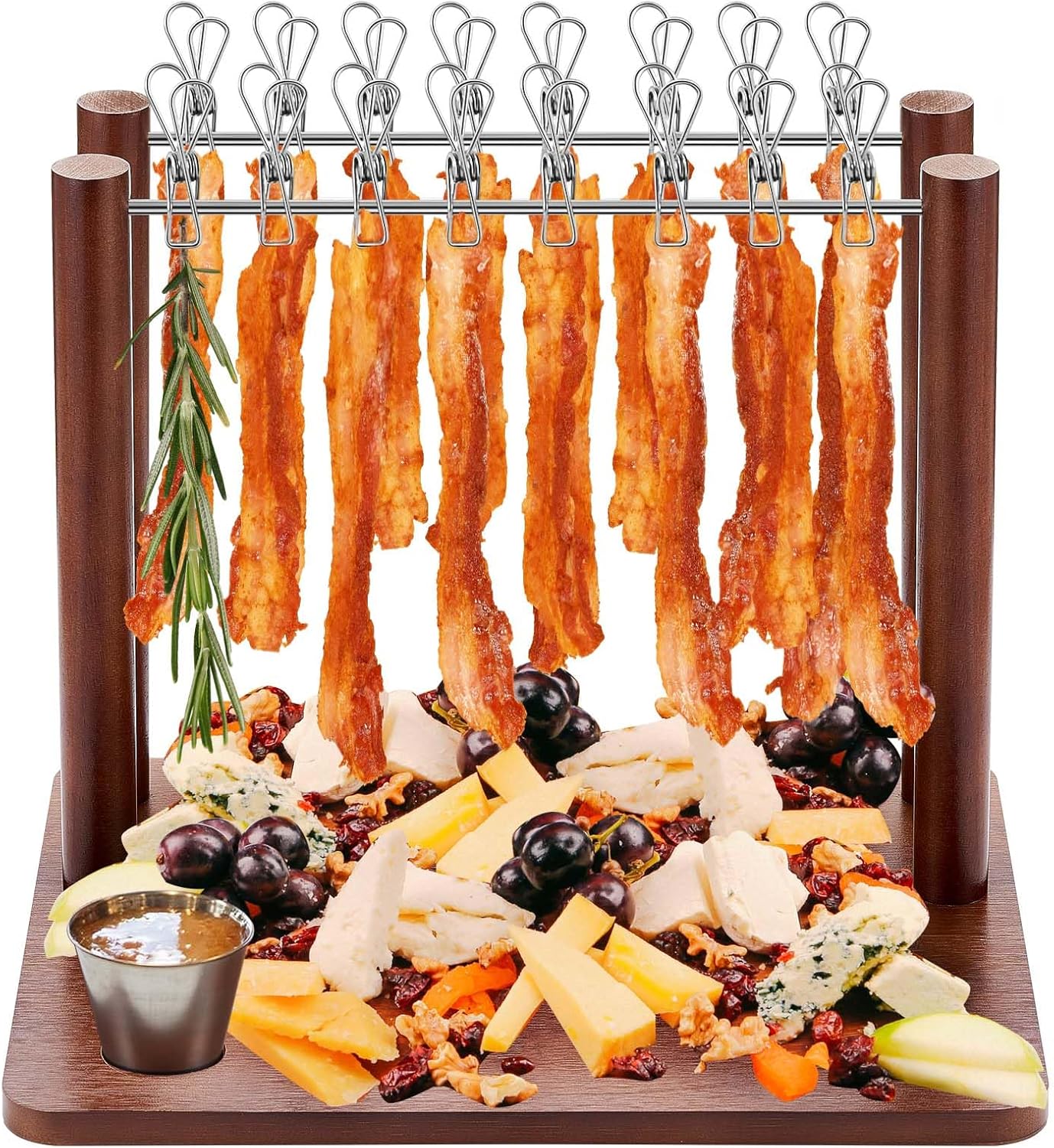Large Bacon Rack 2 Rows Bacon Rack Tray 13 Inch Bacon Display Holder Simple, Hanger-Exq ...