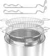 Fire Pit Accessory Kit for Solo Stove Bonfire 19.5 Inch, 304 Stainless Steel Cooking Grate & Fire Pit Stand & Spark Protector Screen Mesh for Fireplace