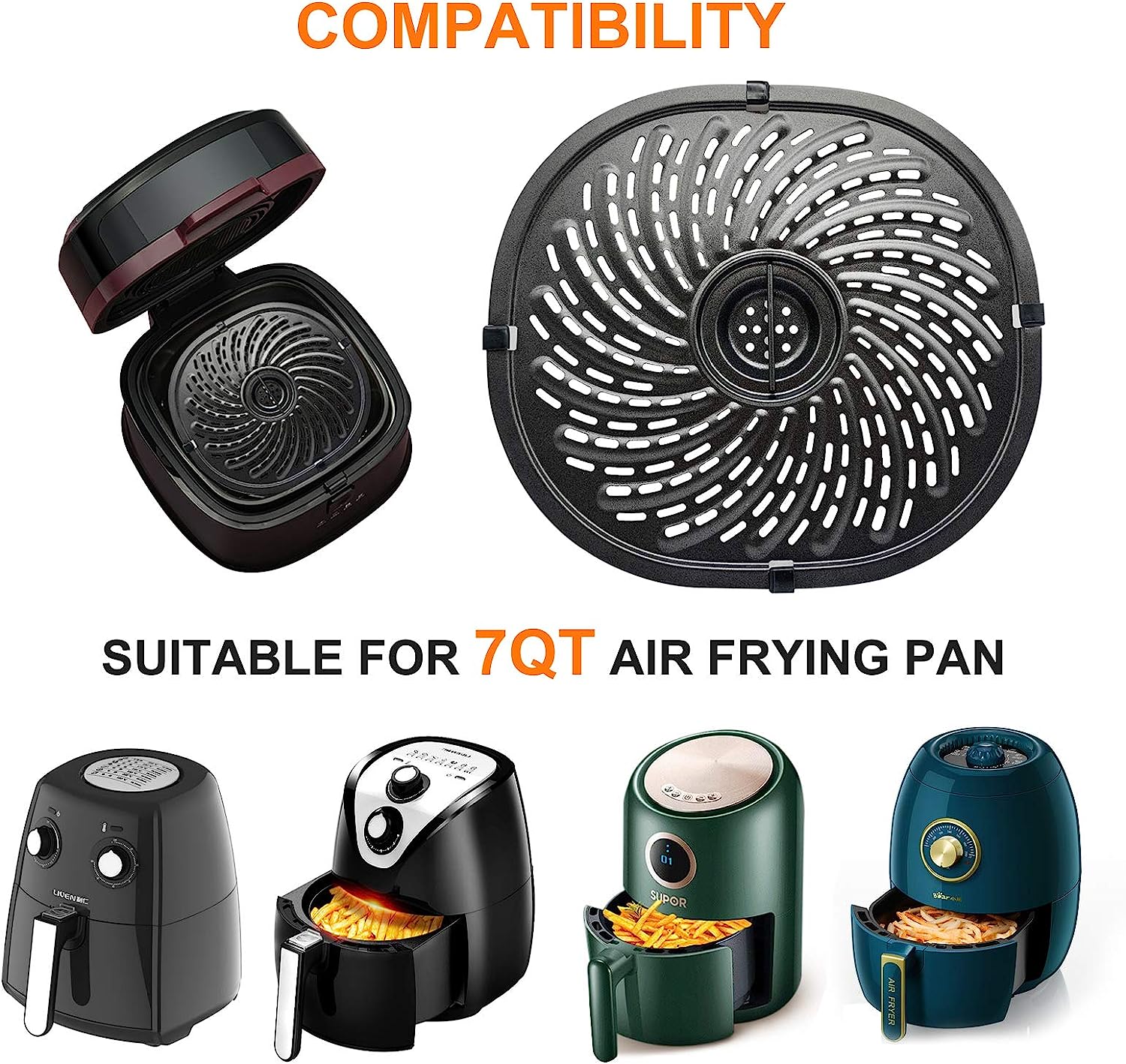 Pot En Silicone Air Fryer, Pas De Nettoyage Pour 7.5In Air Fryer Panier Pot En Silicone Air Fryer, Pas De Nettoyage Pour 7.5In Air Fryer Panier