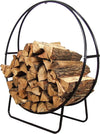 48-Inch Firewood Log Hoop Fireplace & Fire Pit Round Tubular Steel Wood Storage Holder for Indoor Outdoor Use