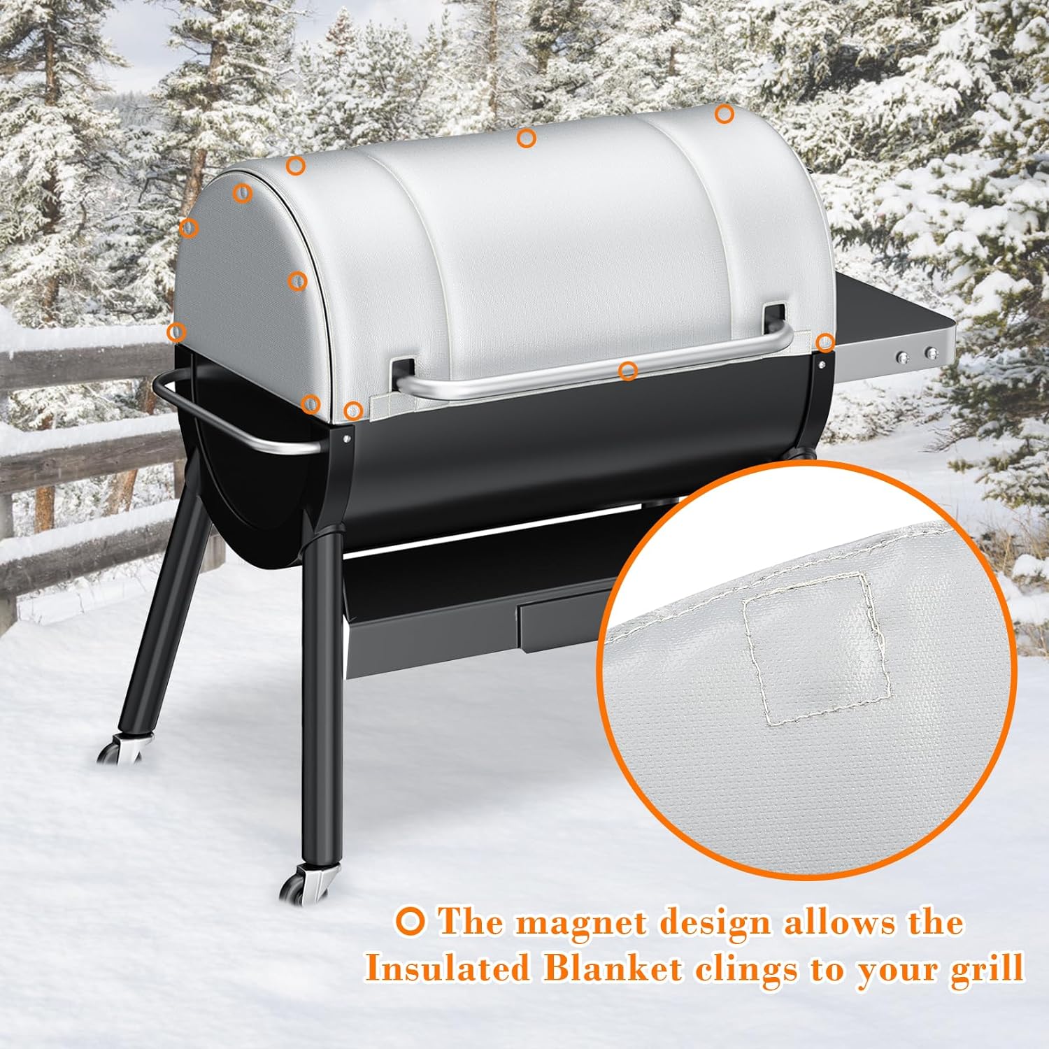 36 inch Grill Thermal Insulated Blanket for Weber SmokeFire EX6 Wood Fired Pellet Smoker Grill Blanket Accessories for Cold Winter Cooking