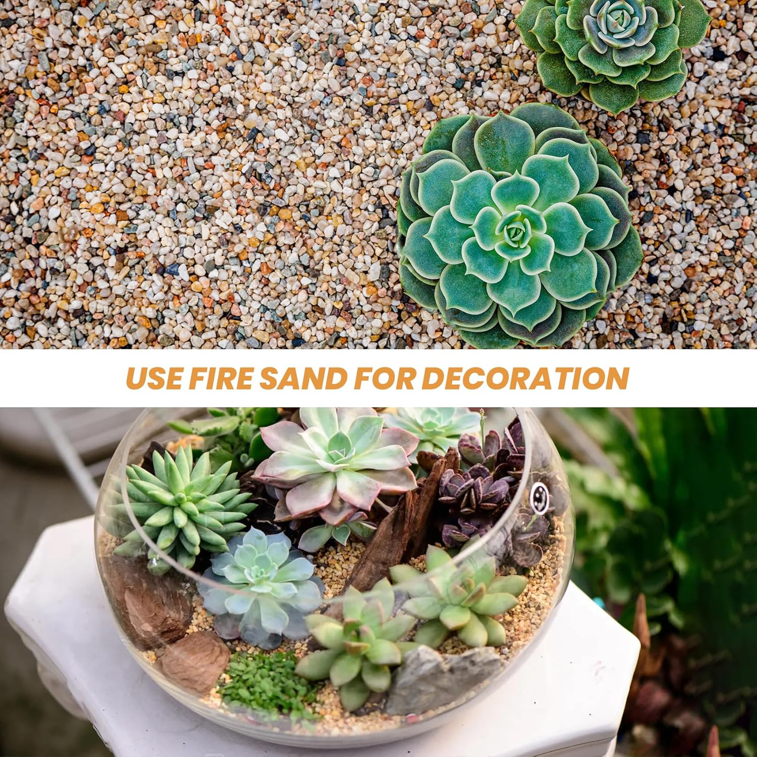 silica sand for succulents Silica Sand for Fire Pits, Fire Places, Gas Fireplace, Base Layer Decoration-10lb Heat and Fire Proof, White Amber
