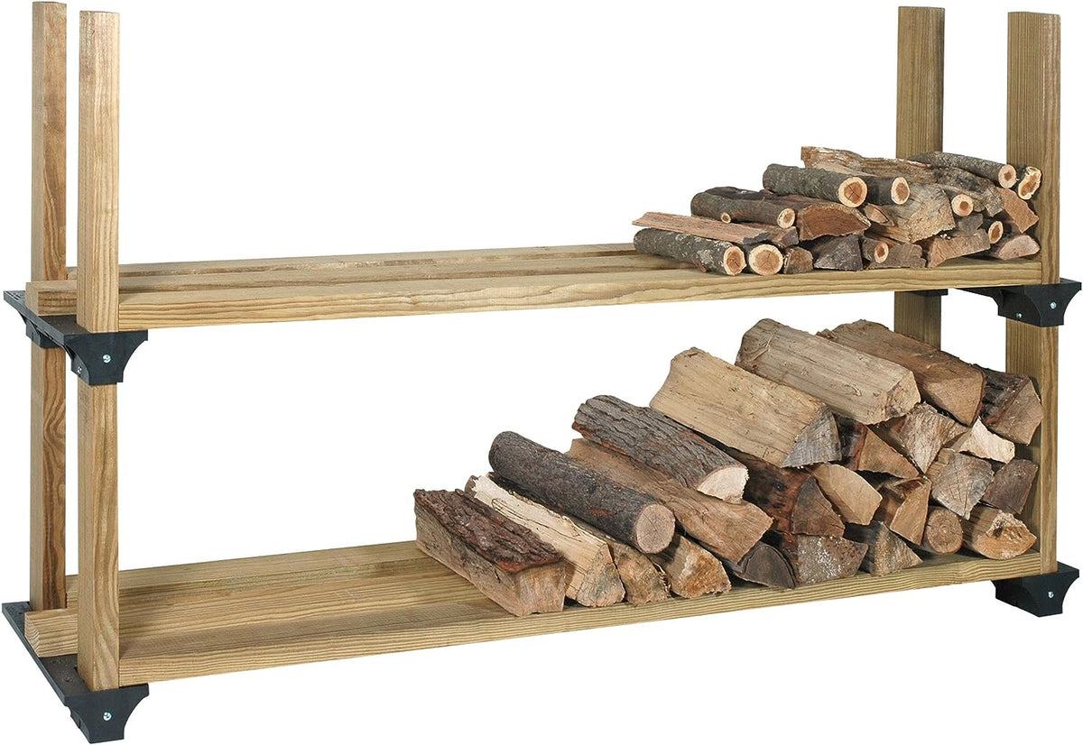 Firewood Rack System Kit Outdoor Firewood Log Storage Rack Bracket Kit ...