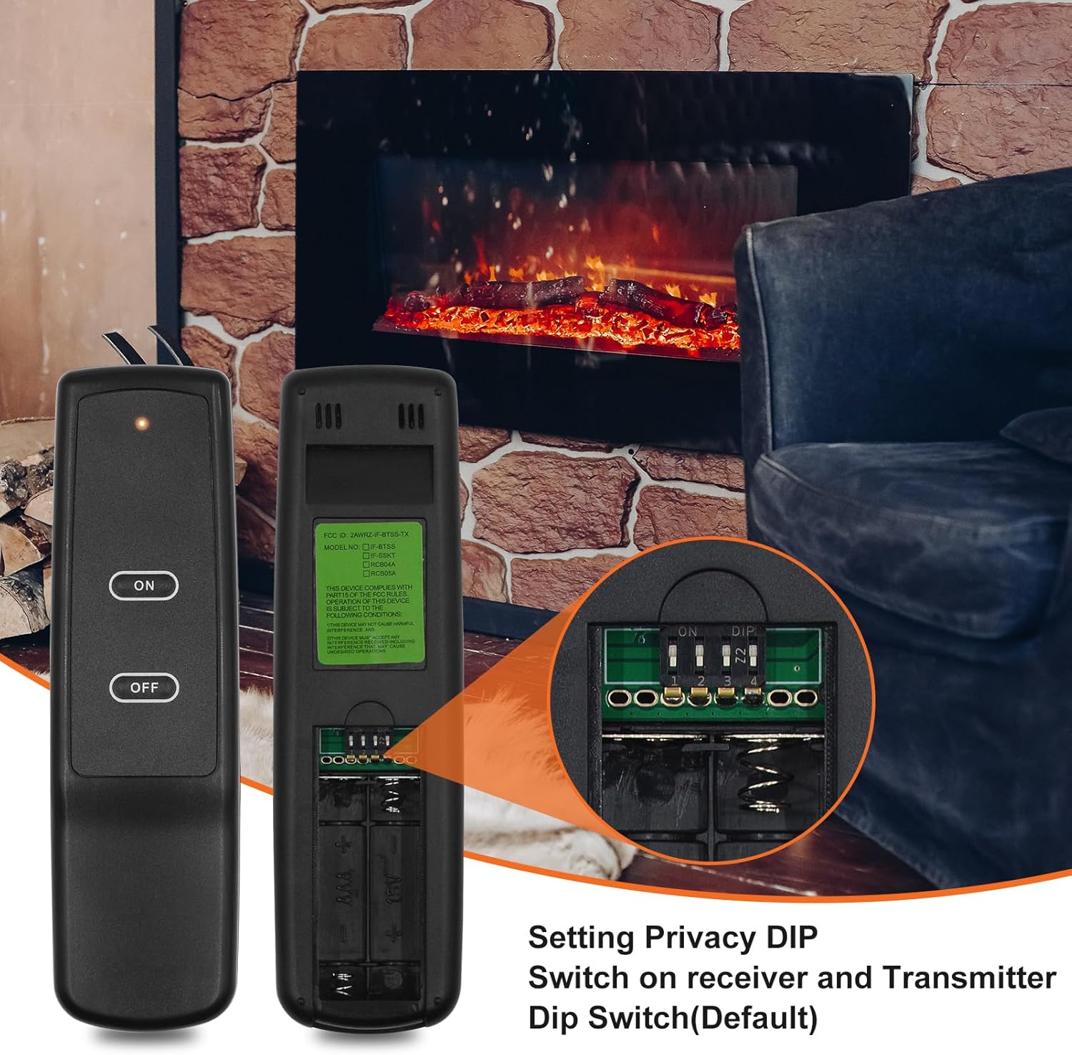 Inset Gas Fire Remote Control Gas Fireplace Remote Control Kit for Millivolt Valve Appliance, for Sk ...