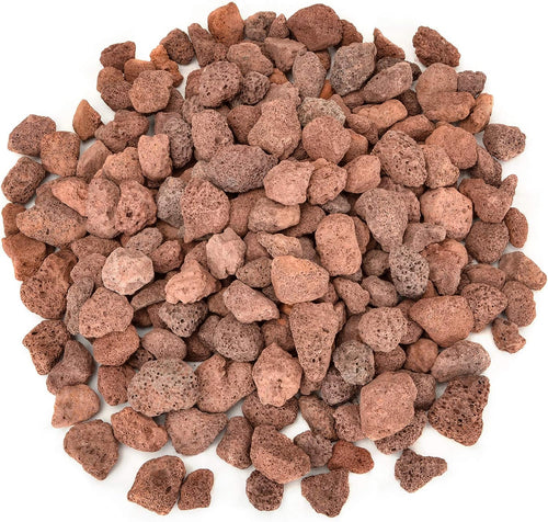 Red Premium Lava Rock 10 Pounds 1 - 2'' Volcanic Lava Stones Granules for Indoor Outdoor Fire Pits Fireplaces Gas Grill, Fish Tank and Landscaping