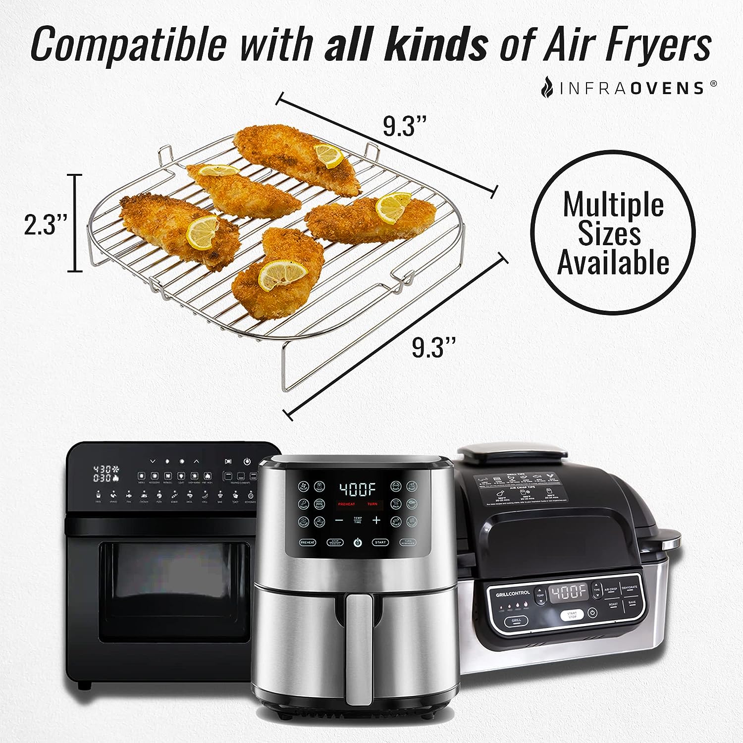 Air Fryer Rack, Guides, Liners and Cleaner Brush Accessories fits for Ninja  Foodi Grill 5 in 1, Instant Pot, Gourmia, Chefman, Power Vortex, etc