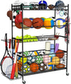 Garage Sports Equipment Organizer, Ball Storage Rack, Garage Organizer for Sports Gear and Toys, Rolling Ball Cart with Wheels for Indoor/Outdoor Use