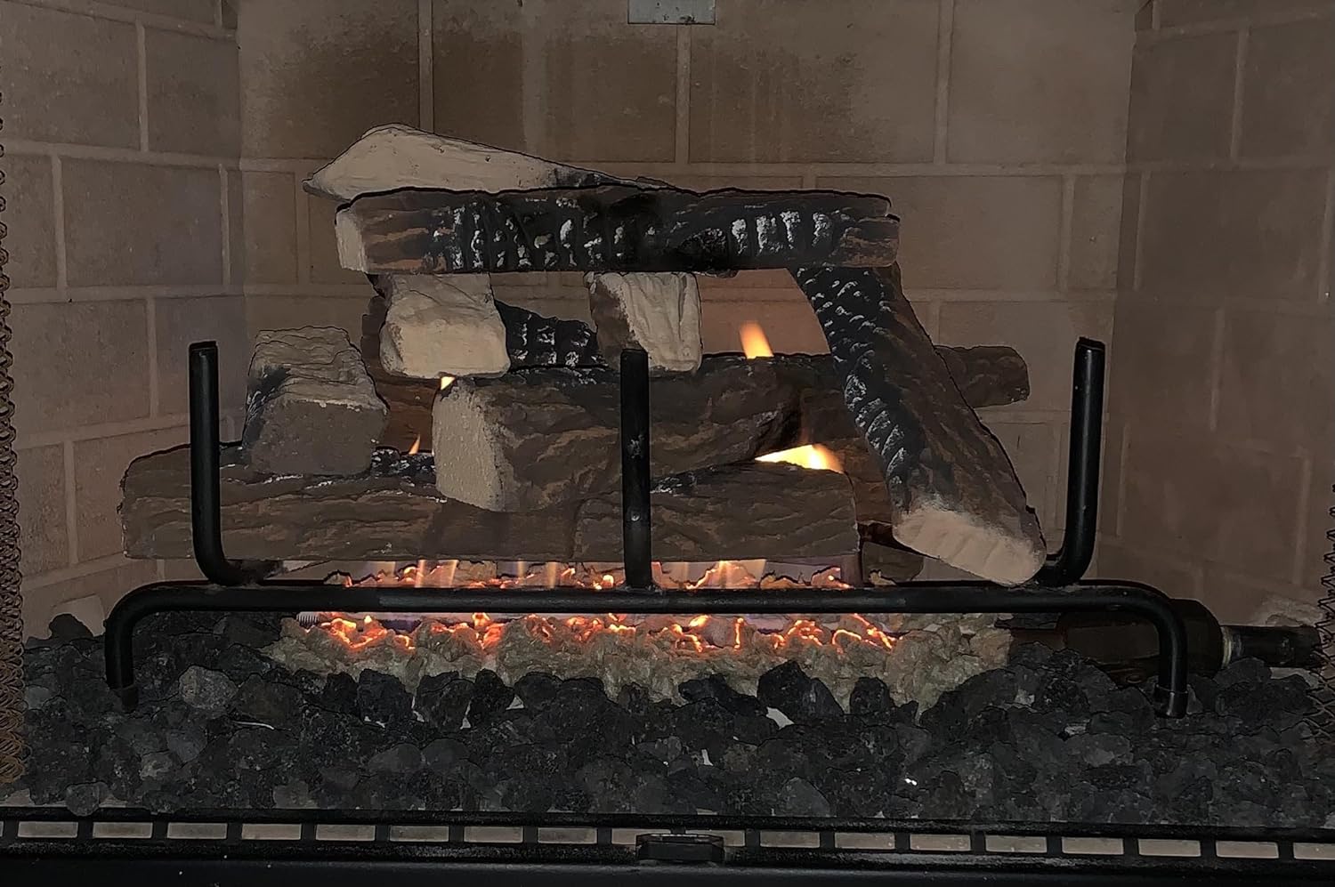 10 Pcs Gas Fireplace Decor Logs with 6 Oz Glowing Embers Set, Inserts ...