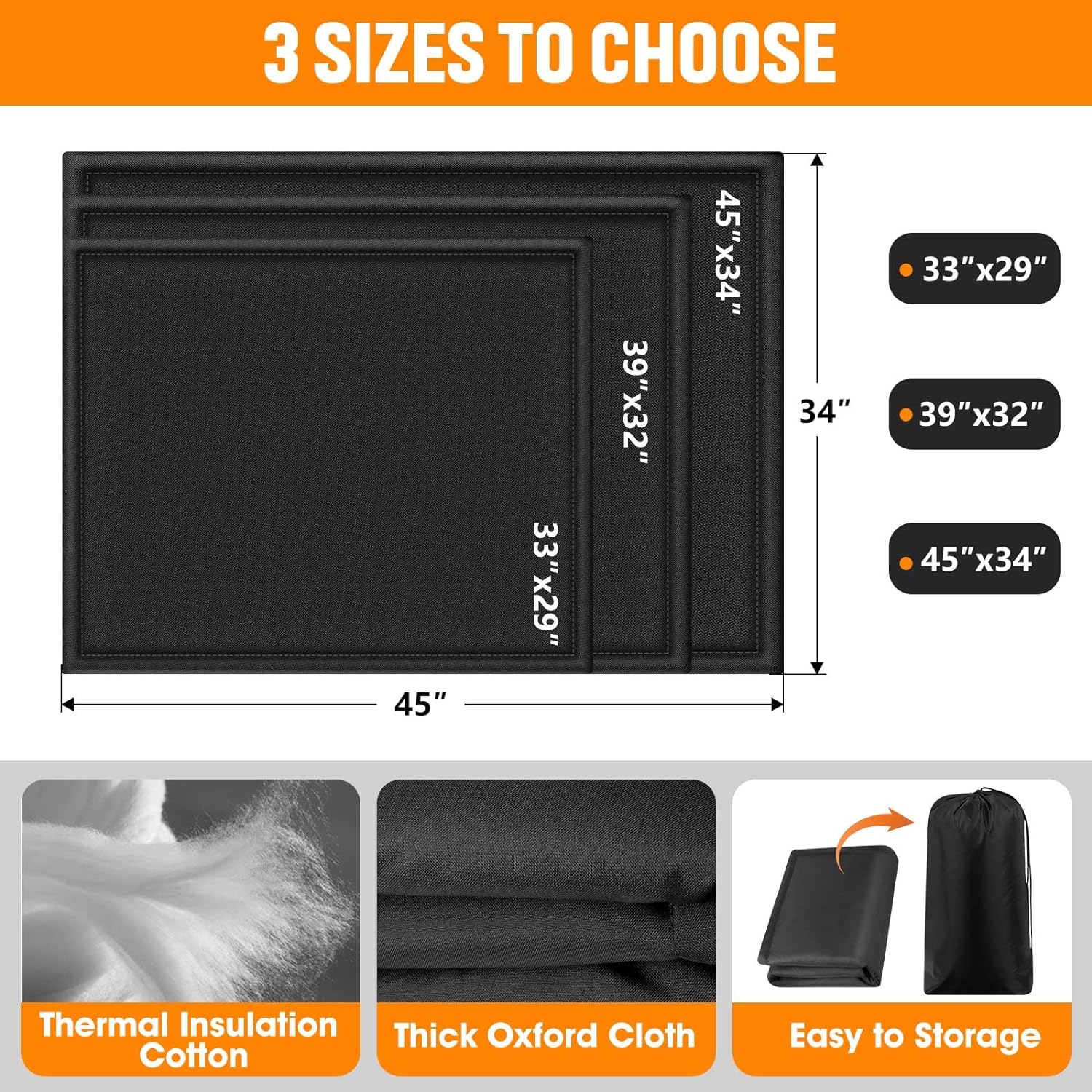 Black 33 W x 29 H Magnetic Adjustable Fireplace Cover Blocker Blanke –  GrillPartsReplacement - Online BBQ Parts Retailer