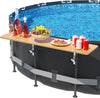 Pool Bar for Above Ground Pool, Pool Accessories with 47×11in Tabletop, Pool Side Table Swim Up Bar for Drinks & Snacks, Fits 3.7" Top Rail
