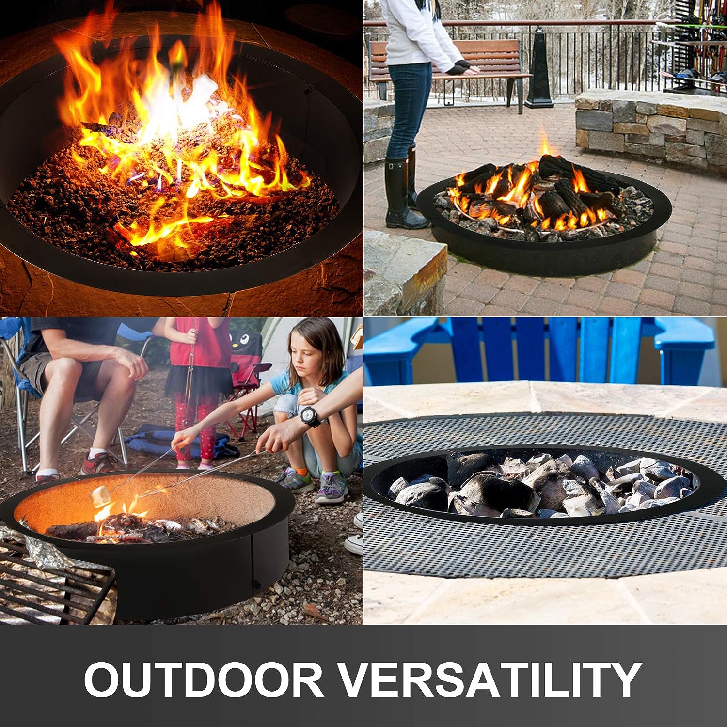 Fleur-de-lis Steel Fire Pit - Metal Outdoor Backyard Fire Ring - Fleur –  Maker Table