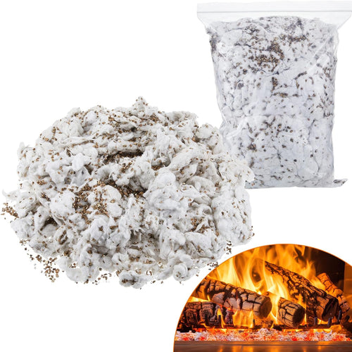 12Oz Glowing Embers Rock Wool Mixed with Vermiculite Crackling Ash for Realistic Fake Coals for Indoor Vented Gas Fireplace Fire Pit Stoves Insert 