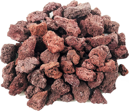 Red Lava Rock 10 Pounds 3/4" - 1 1/2'' Volcanic Lava Stones for Indoor Outdoor Fire Pits Fireplaces Gas Grill and Landscaping