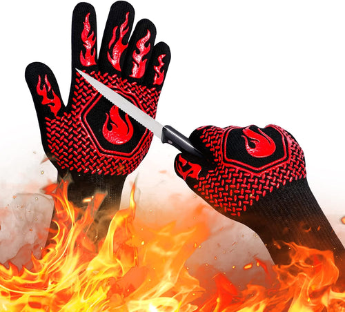 14" BBQ Grill Gloves for All Grills, Smokers, Kitchen Cooking Oven