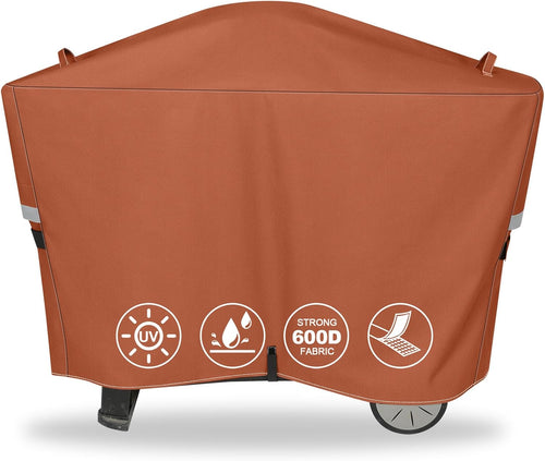 Grill Cover 7112 for Weber Q2000, Q2200, Q2400, Q2000N+, Q2800N+, Q300, Q320, Q3000, Q3200 Gas Grills, 600D Waterproof Fade Resistant Cover, Brown