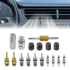 Air Conditioning Valve Core Kit for R12/R134a, Teflon Seal Refrigeration A/C Air Conditioning Service Valve Car & HVAC AC Charging Port Seal Caps Kit