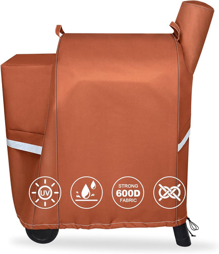 Grill Cover for Traeger Pro 22 & 575 Series Wood Pellet Grills, 600D Heavy Duty Waterproof Fade Resistant, Premium BBQ Cover BAC379, Brown