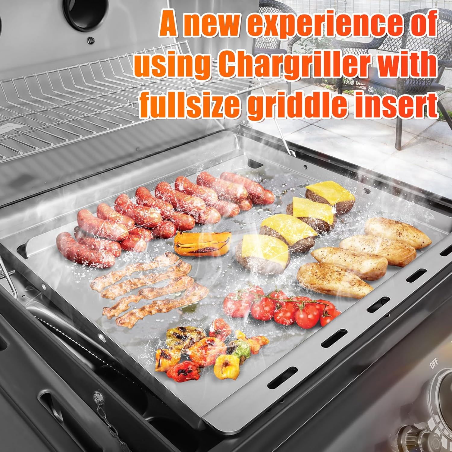 8250 Parts Full-Size Griddle Insert For Char-Griller 5050 3001