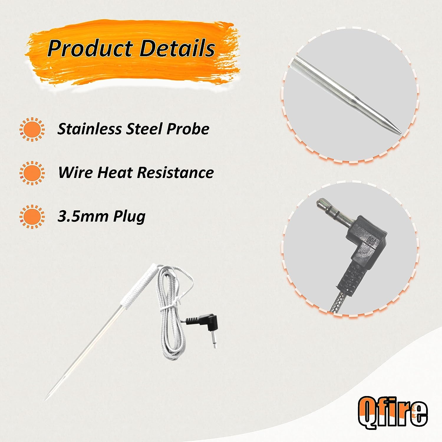 Replacement Thermometer Meat Probe for Ninja OG751 Woodfire Pro