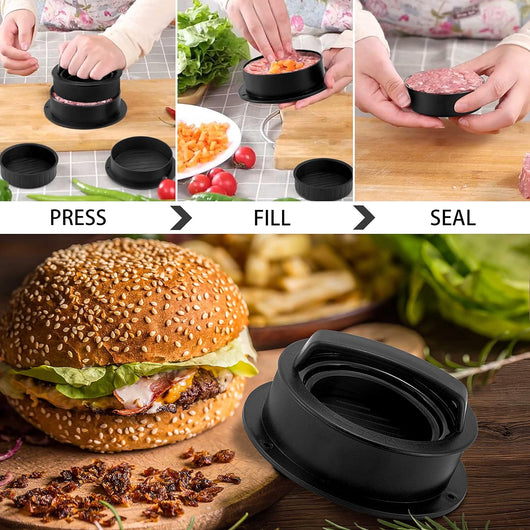 The Burger Smasher - Cast Iron Burger Press Kit w/Patty Paper Included |  Hamburger Press Perfect for Flat Top Grill, Cast Iron G