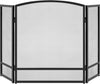 3-Panel Black Simple Steel Mesh Fireplace Screen Fire Spark Guard Grate for Wood Burning Fireplace Living Room Home Decor