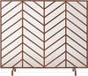 38x31 Inch Copper Single Panel Handcrafted Wrought Iron Mesh Chevron Fireplace Screen Fire Spark Guard for Living Room/Bedroom Décor