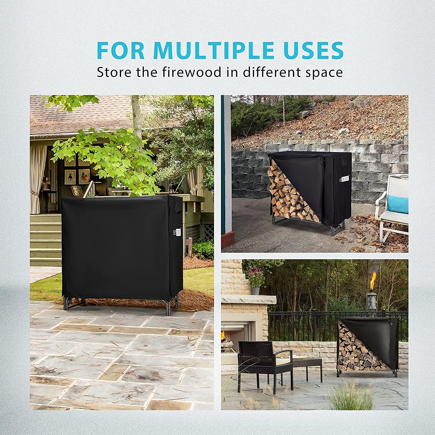Firewood Cover Firewood Rack Cover (5ft, Waterproof 600D Oxford, Zipper & Velcro) Lawnmower Covers For Outdoor Firewood Cover Firewood Rack Cover (5ft, Waterproof 600D Oxford, Zipper & Velcro) Lawnmower Covers For Outdoor
